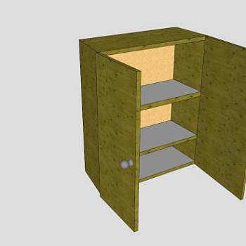胶合板橱柜SU模型下载_sketchup草图大师SKP模型