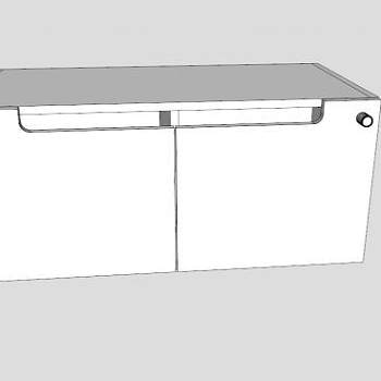 两扇门碗柜SU模型下载_sketchup草图大师SKP模型