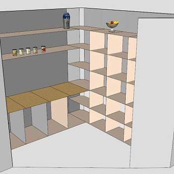 L型厨房橱柜SU模型下载_sketchup草图大师SKP模型