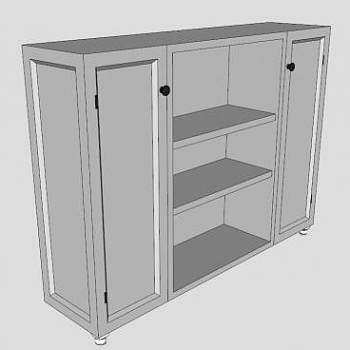 厨房岛货架橱柜SU模型下载_sketchup草图大师SKP模型
