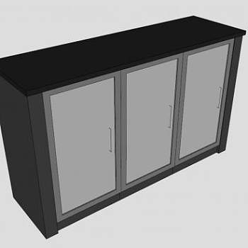 现代三门橱柜SU模型下载_sketchup草图大师SKP模型