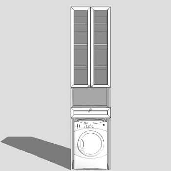 简欧白色厨房橱柜SU模型下载_sketchup草图大师SKP模型