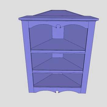 紫色橱柜角 柜SU模型下载_sketchup草图大师SKP模型