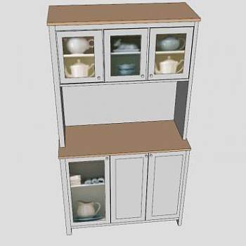 简易厨房橱柜SU模型下载_sketchup草图大师SKP模型