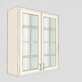 双层玻璃橱柜SU模型下载_sketchup草图大师SKP模型