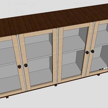 内阁玻璃橱柜SU模型下载_sketchup草图大师SKP模型