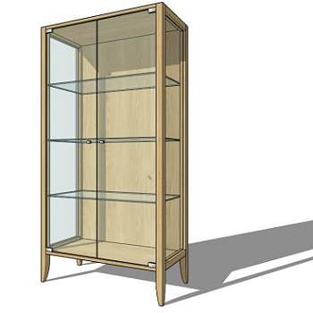 现代家居玻璃橱柜SU模型下载_sketchup草图大师SKP模型