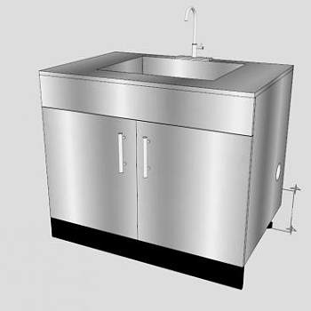 厨房水槽内阁橱柜SU模型下载_sketchup草图大师SKP模型