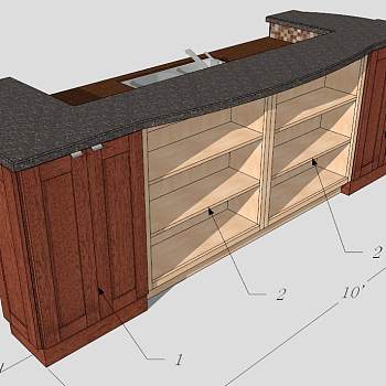 厨房岛橱柜SU模型下载_sketchup草图大师SKP模型