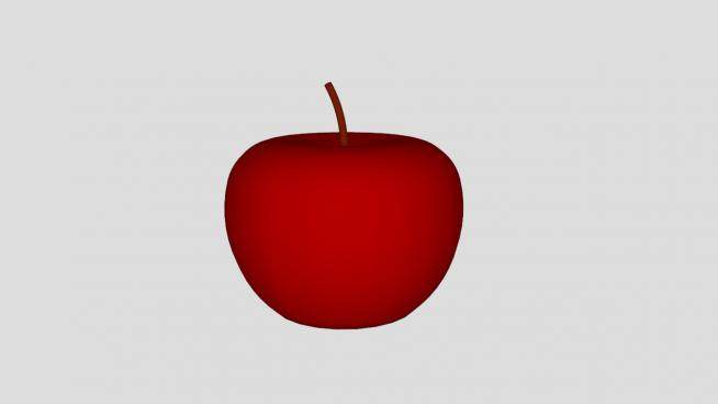 红苹果水果SU模型下载_sketchup草图大师SKP模型