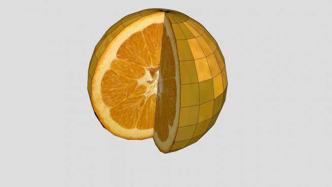 水果橙色橙子SU模型下载_sketchup草图大师SKP模型