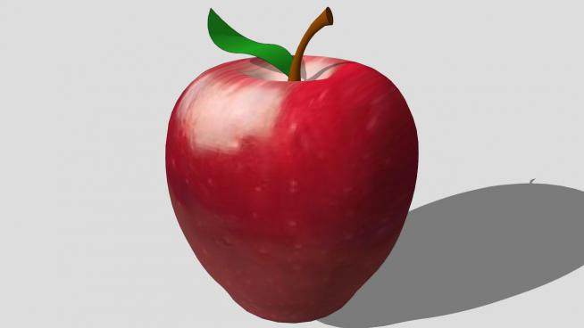 食物红苹果SU模型下载_sketchup草图大师SKP模型
