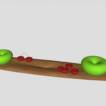 实木水果盘SU模型下载_sketchup草图大师SKP模型