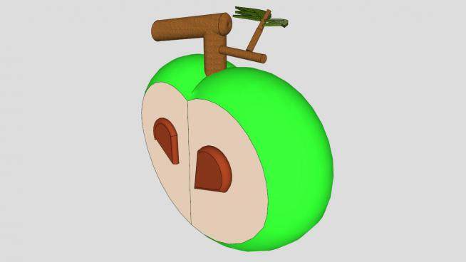 青苹果植物水果SU模型下载_sketchup草图大师SKP模型