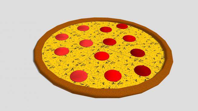 意大利香肠披萨SU模型下载_sketchup草图大师SKP模型