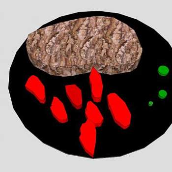 美味食物盘鸡排SU模型下载_sketchup草图大师SKP模型