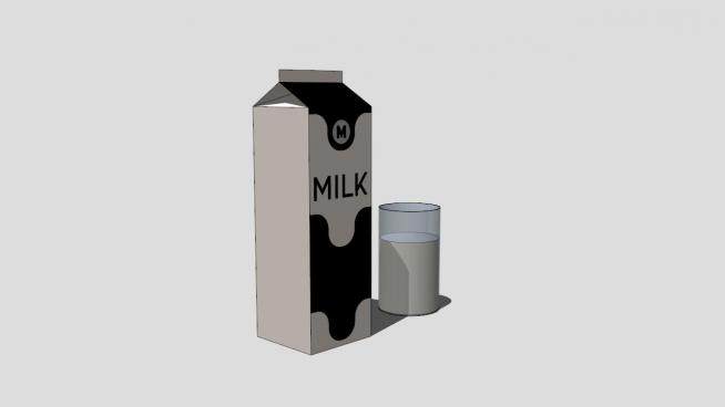 牛奶盒纸箱SU模型下载_sketchup草图大师SKP模型