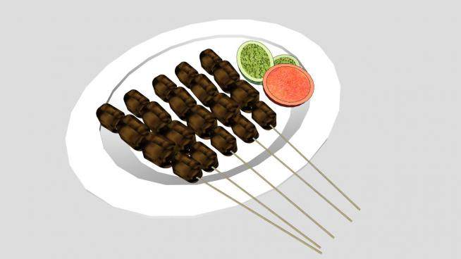 印尼食品SU模型下载_sketchup草图大师SKP模型