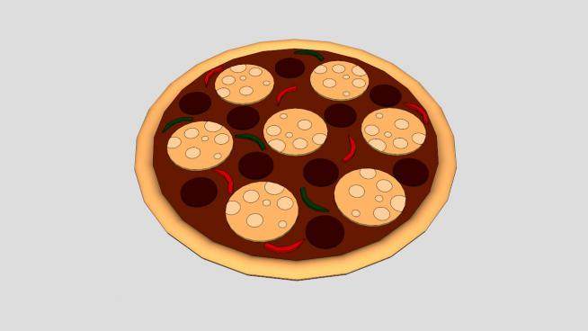 西红柿酱披萨SU模型下载_sketchup草图大师SKP模型