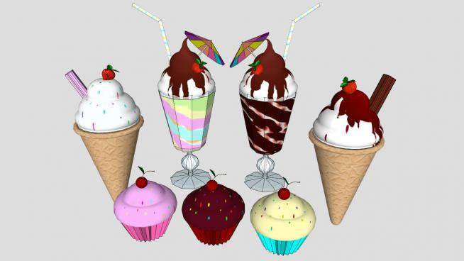 食品冰淇淋SU模型下载_sketchup草图大师SKP模型