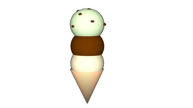 冰淇淋甜筒SU模型下载_sketchup草图大师SKP模型