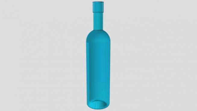 蓝色酒水瓶SU模型下载_sketchup草图大师SKP模型