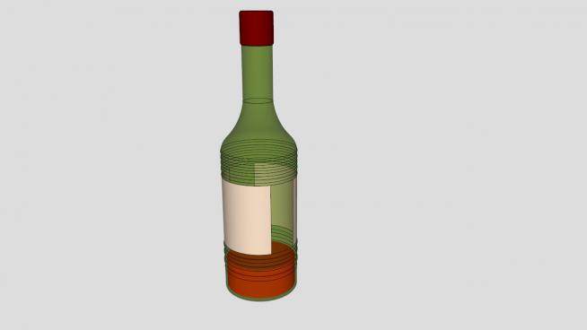 酒水红酒酒瓶SU模型下载_sketchup草图大师SKP模型