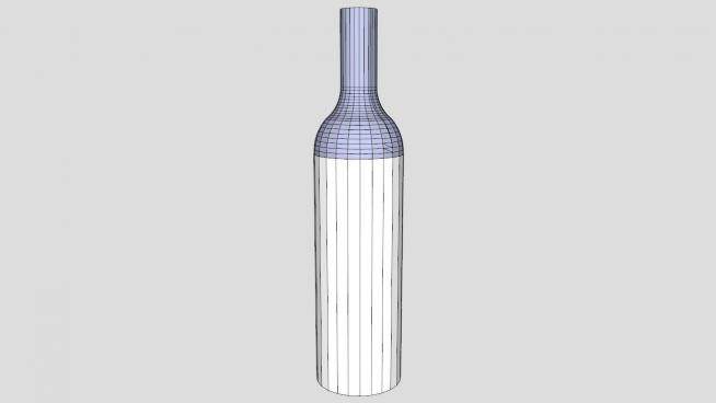白色酒瓶SU模型下载_sketchup草图大师SKP模型