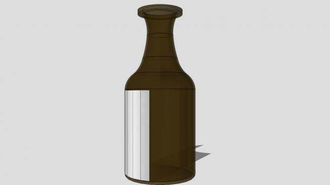 棕色酒瓶SU模型下载_sketchup草图大师SKP模型