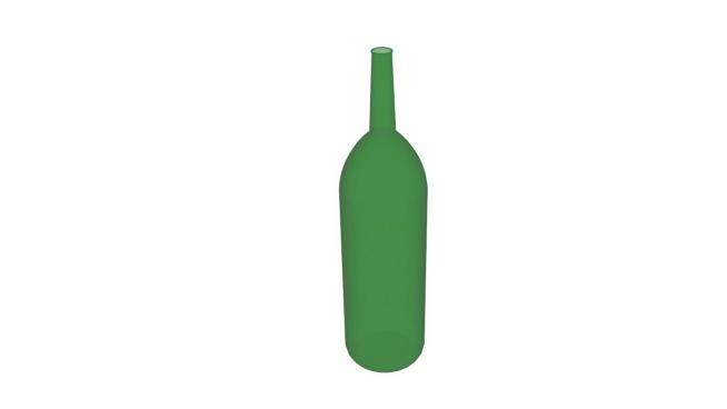 绿色空酒瓶SU模型下载_sketchup草图大师SKP模型