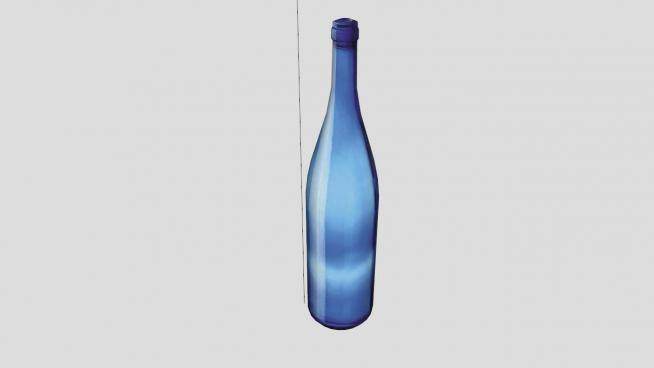 蓝色玻璃瓶SU模型下载_sketchup草图大师SKP模型