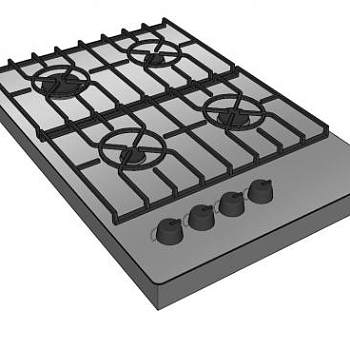 厨房天然气炉灶面SU模型下载_sketchup草图大师SKP模型