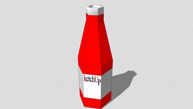 红白色瓶子SU模型下载_sketchup草图大师SKP模型
