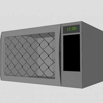 厨房灰色微波炉SU模型下载_sketchup草图大师SKP模型