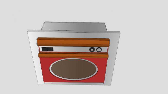 厨房红色烤箱SU模型下载_sketchup草图大师SKP模型