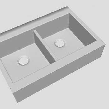 不锈钢水槽台盆SU模型下载_sketchup草图大师SKP模型