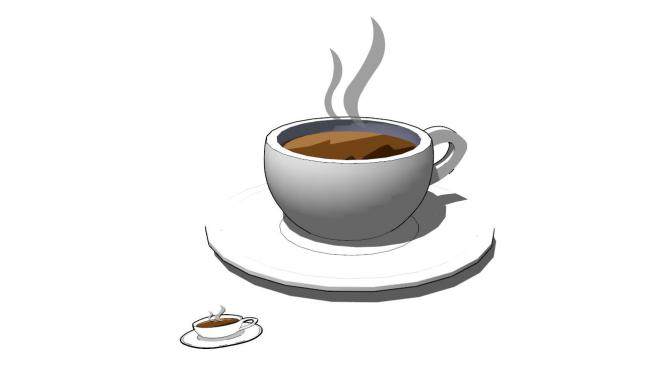 白色咖啡杯和底盘SU模型下载_sketchup草图大师SKP模型