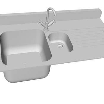 厨房不锈钢水槽组合SU模型下载_sketchup草图大师SKP模型