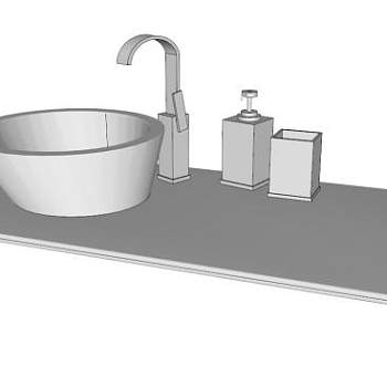 卫生间脸盆柜台SU模型下载_sketchup草图大师SKP模型
