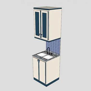 厨房台面洗涤盆SU模型下载_sketchup草图大师SKP模型