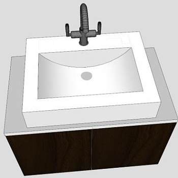 组合式梳妆盥洗盆下载_sketchup草图大师SKP模型