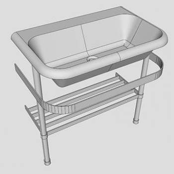 水槽室内滚顶盆SU模型下载_sketchup草图大师SKP模型