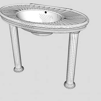 站立式台盆SU模型下载_sketchup草图大师SKP模型