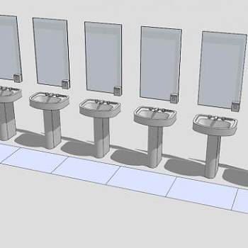 洗脸盆搁置动态直流电源SU模型下载_sketchup草图大师SKP模型