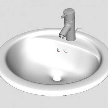 现代白色洗脸盆SU模型下载_sketchup草图大师SKP模型