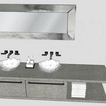 卫浴柜架水槽SU模型下载_sketchup草图大师SKP模型