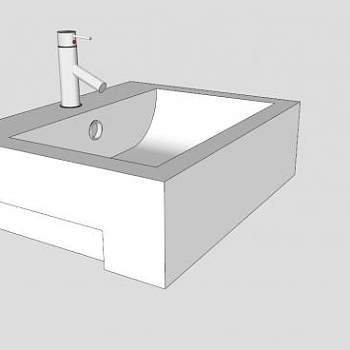现代白色艺术盆SU模型下载_sketchup草图大师SKP模型