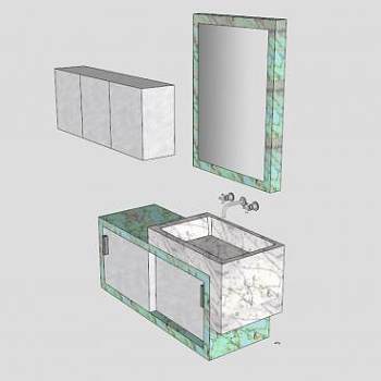 双极性晶体管洗手盆柜SU模型下载_sketchup草图大师SKP模型