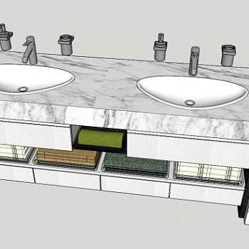 厕所台盆SU模型下载_sketchup草图大师SKP模型