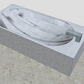 浴室简易浴缸SU模型下载_sketchup草图大师SKP模型